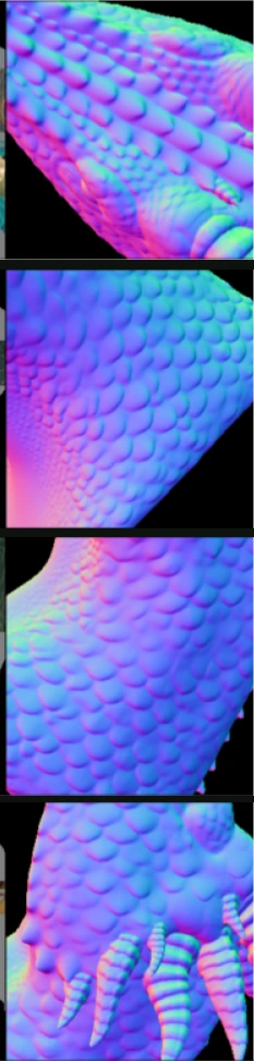 dragon neck scales: reference geometry