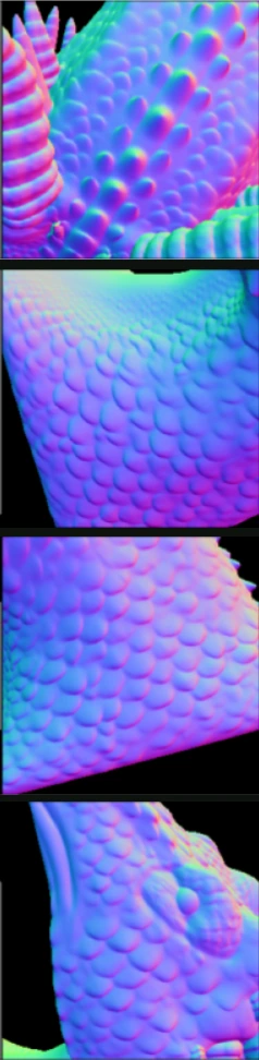 dragon neck scales: target geometry